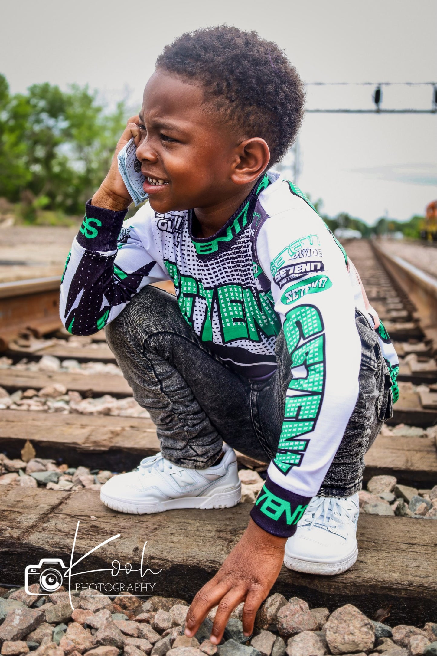 Green motor cross long sleeves