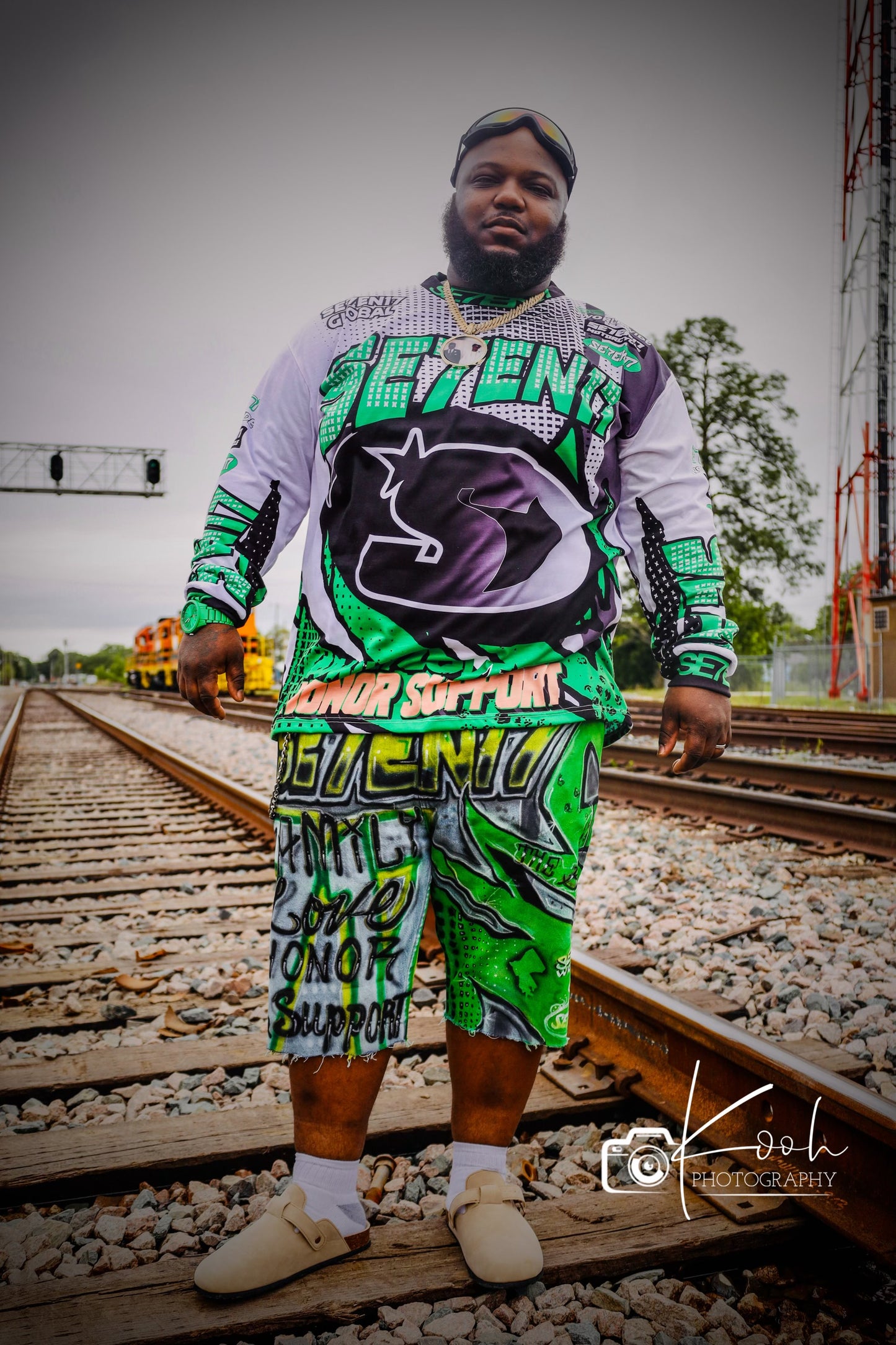 Green motor cross long sleeves