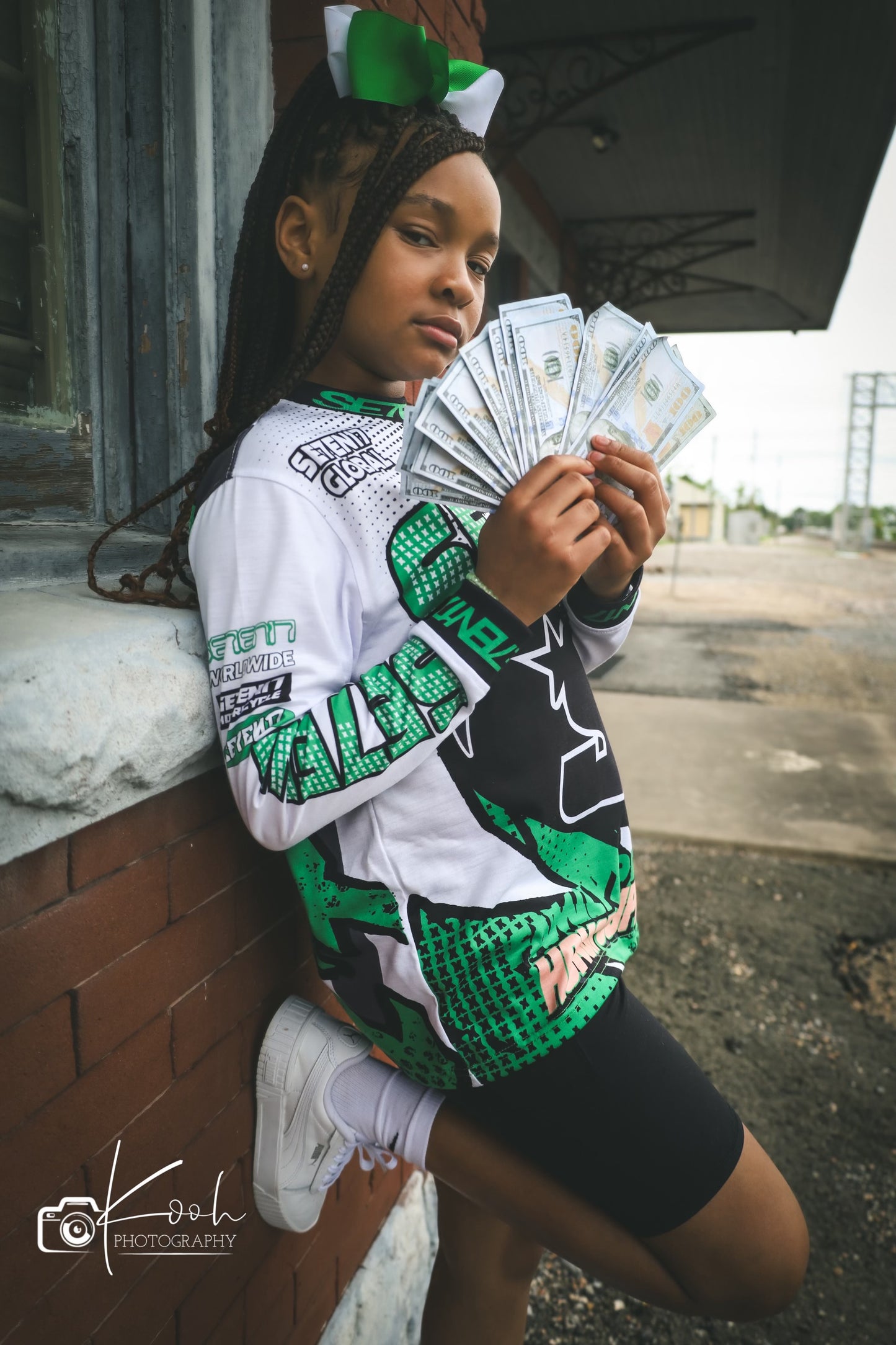 Green motor cross long sleeves
