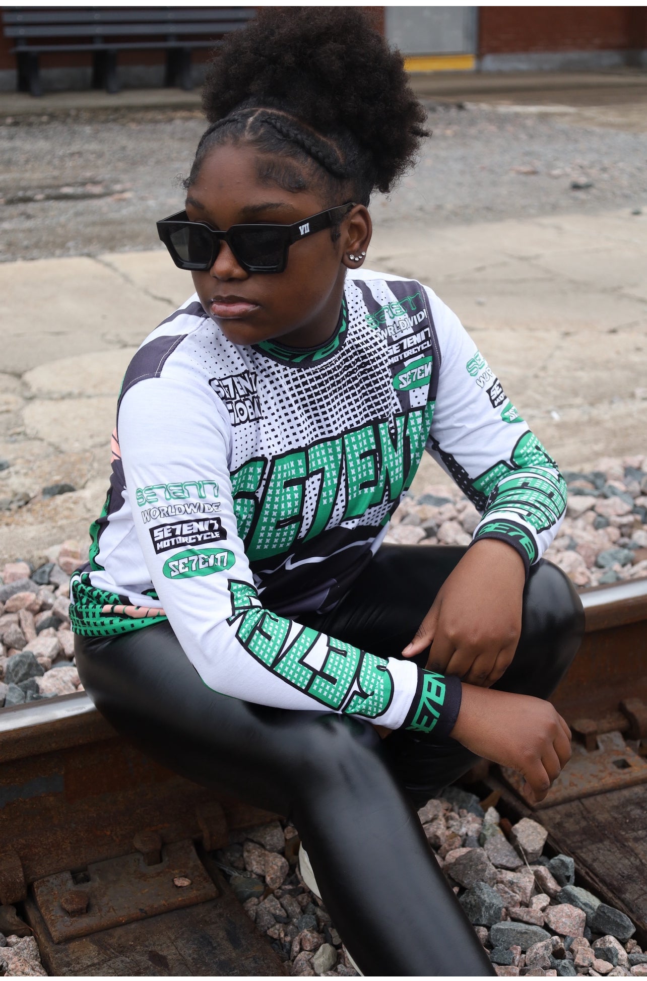 Green motor cross long sleeves