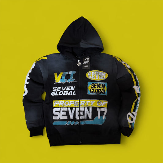 717 Signature Black hoodie