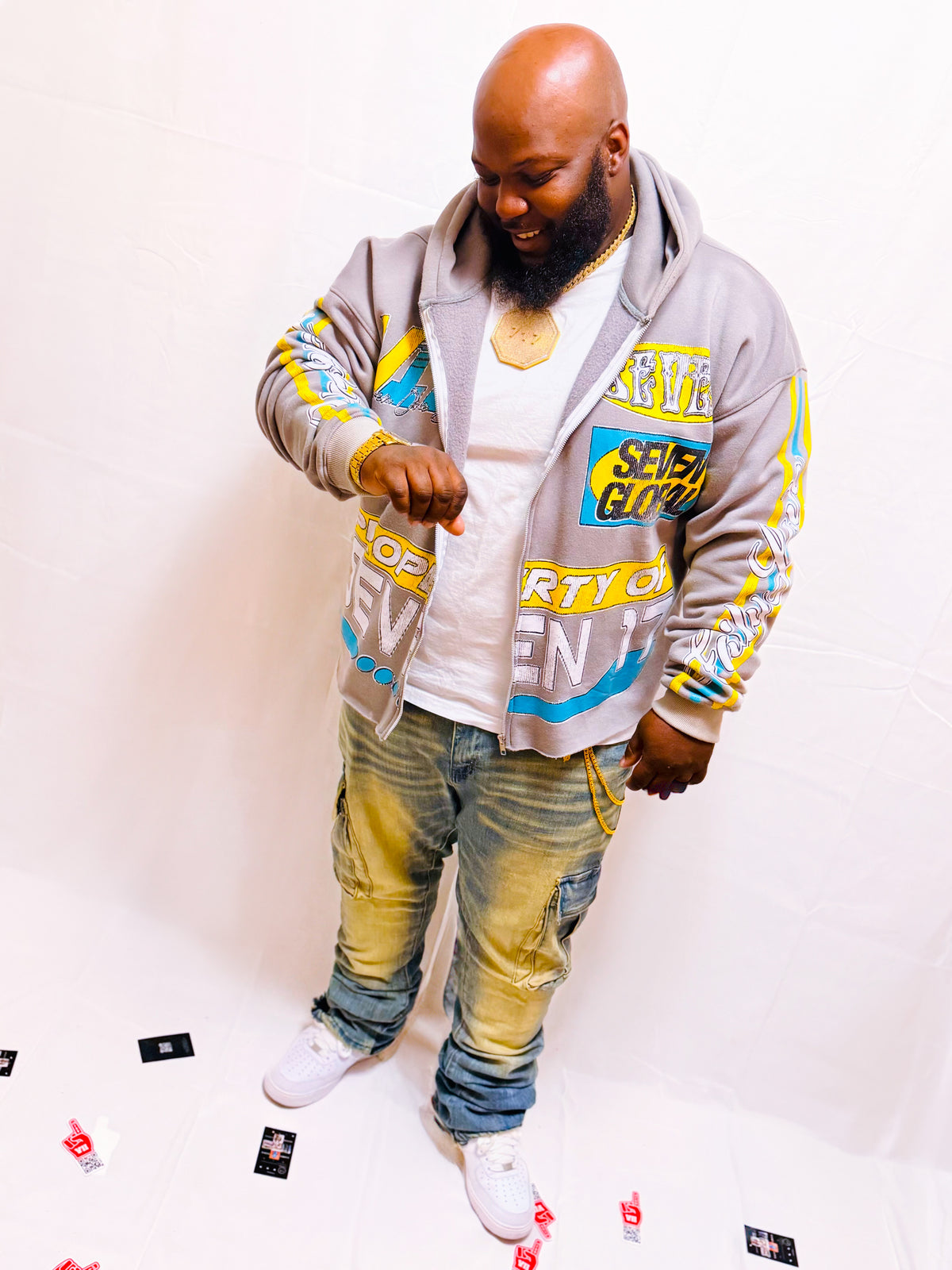 717 signature Gray Hoodie