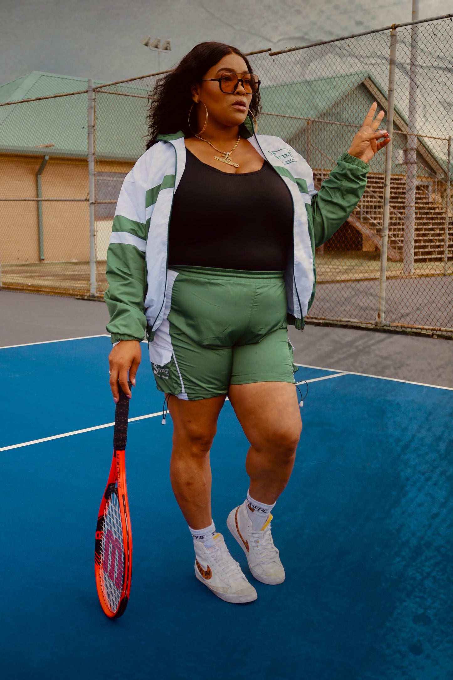 Green Windbreaker Set