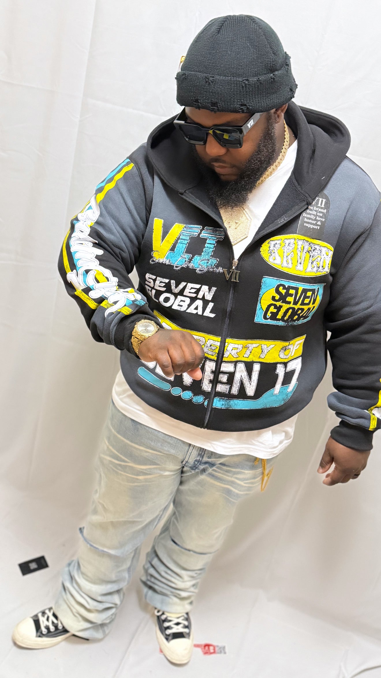 717 Signature Black hoodie