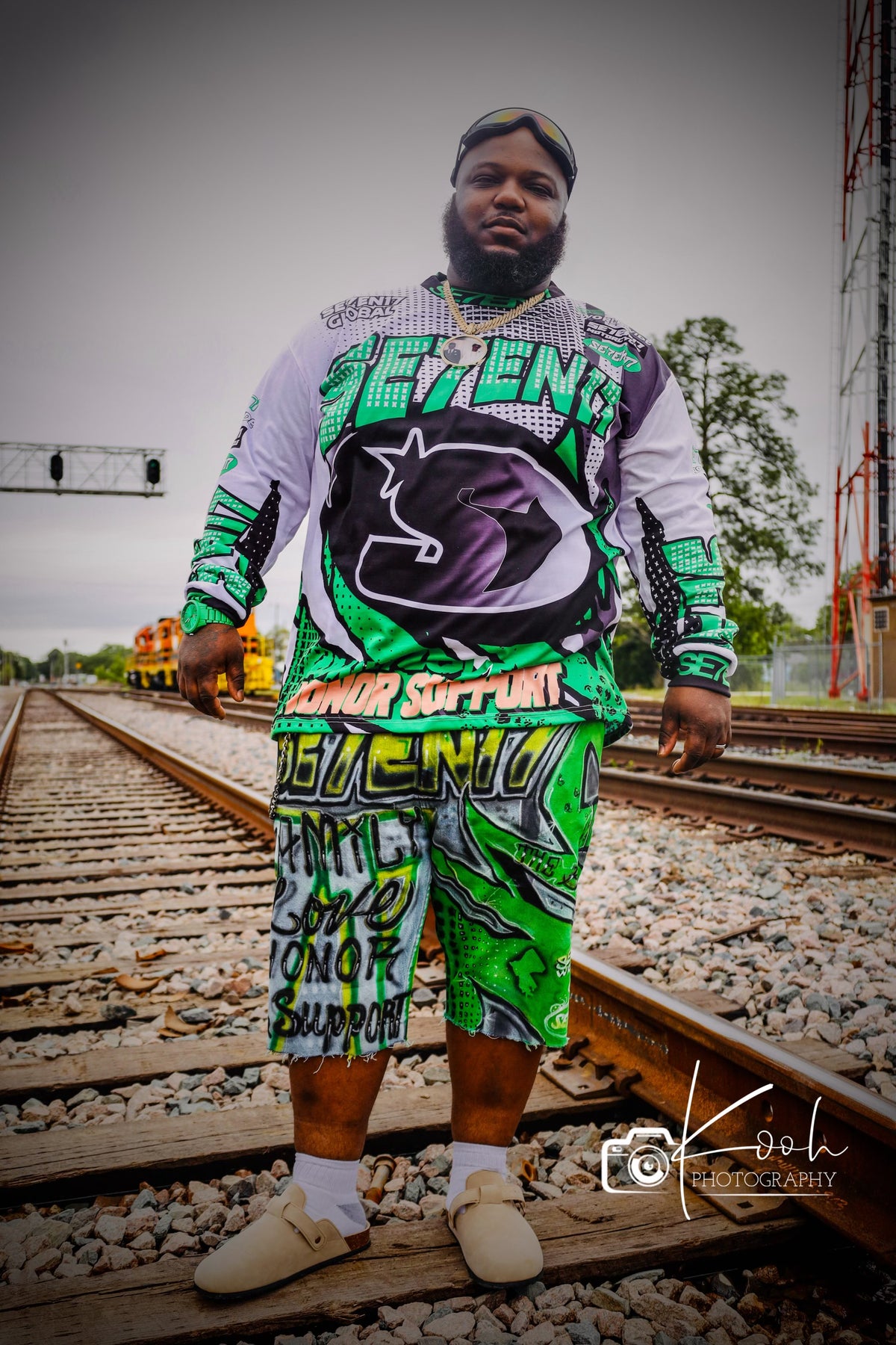 Green motor cross long sleeves