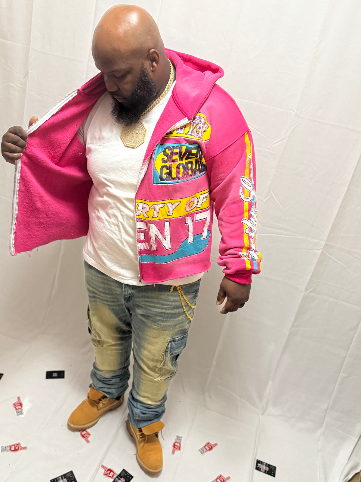 717 signature Pink hoodie