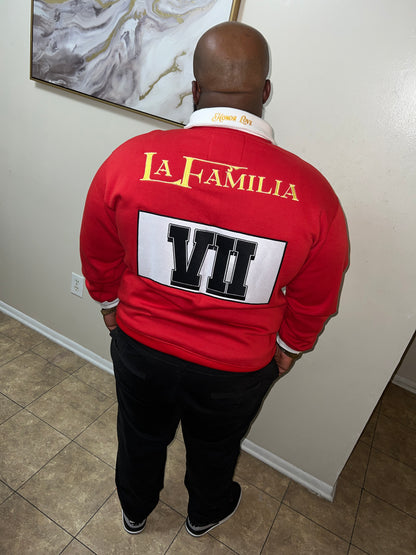 Red La Familia polo crew neck