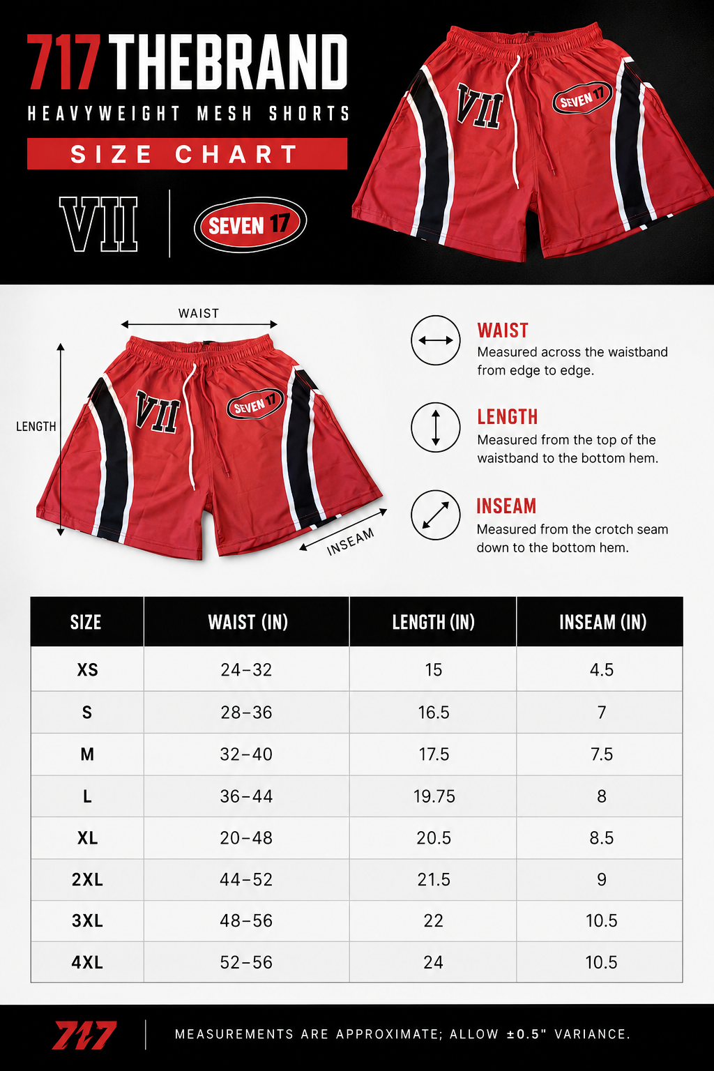 717 exclusive members light weight shorts