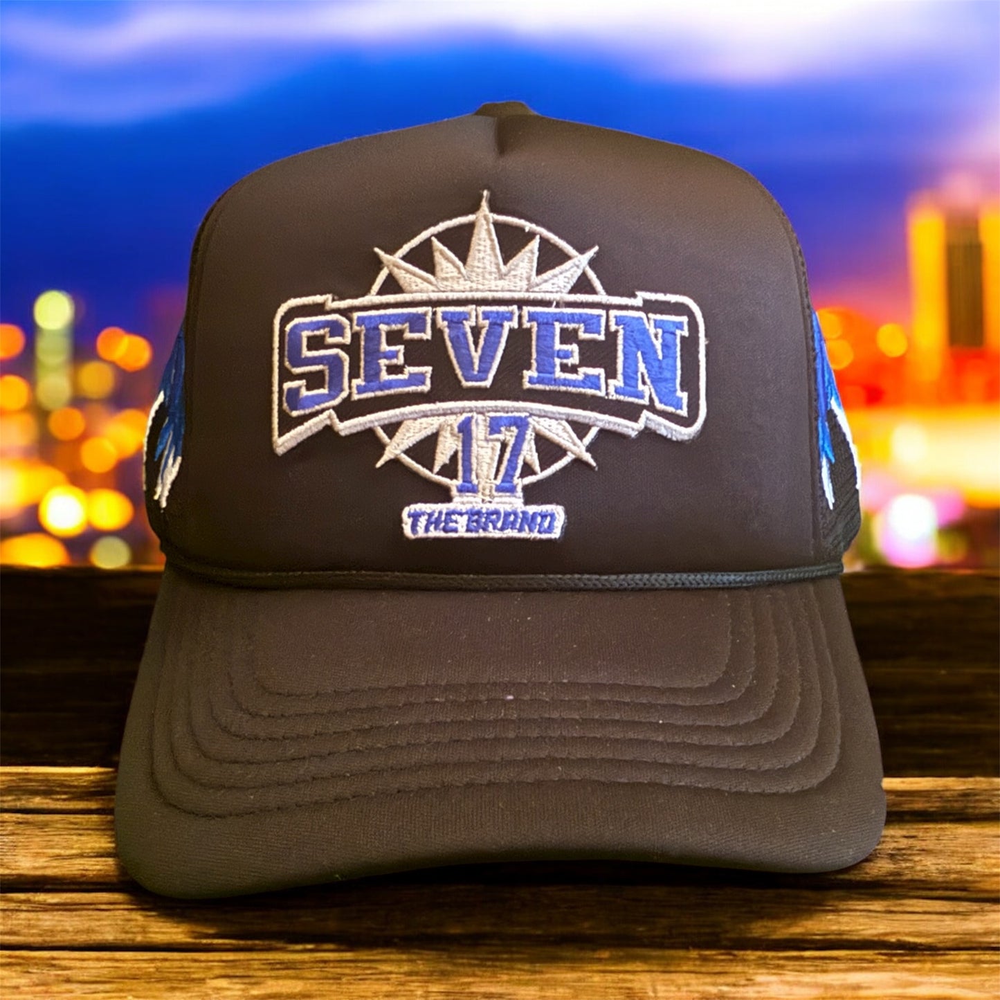 717 Embroidery Flame Trucker Hat