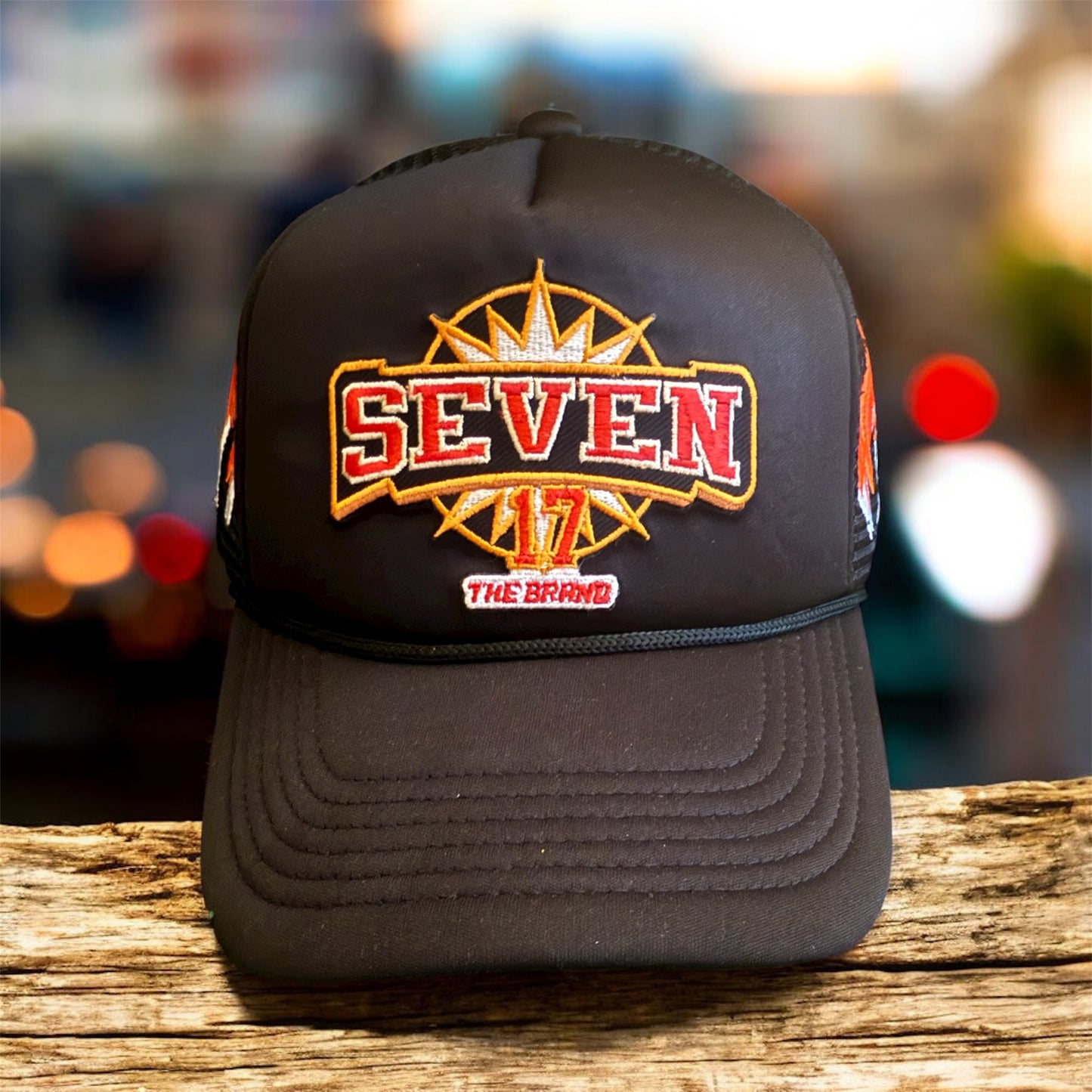 717 Embroidery Flame Trucker Hat