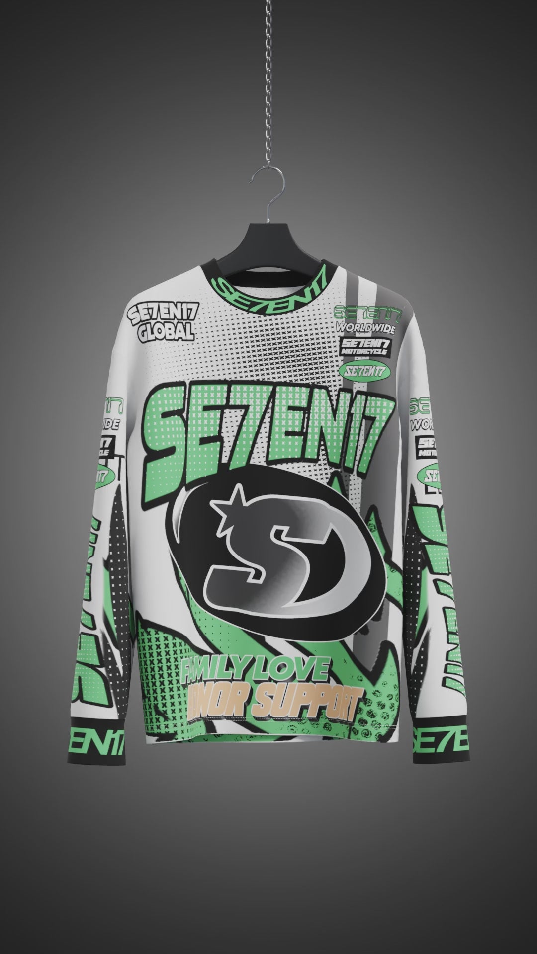 Green motor cross long sleeves