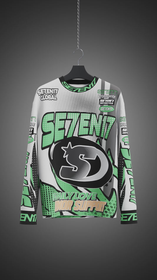 Green motor cross long sleeves